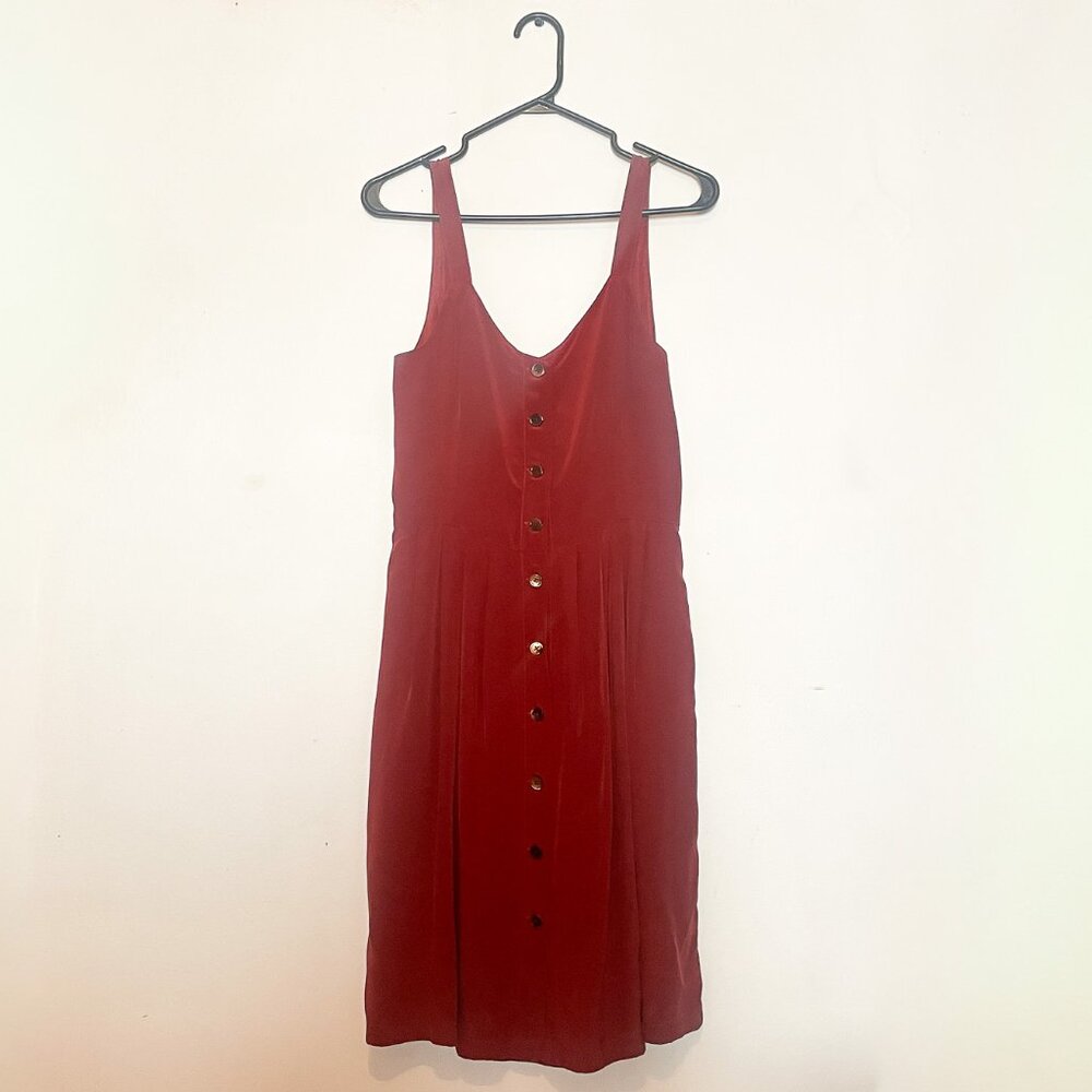 No. 6 Store - 100% SILK Wine red dress - Open XX Back